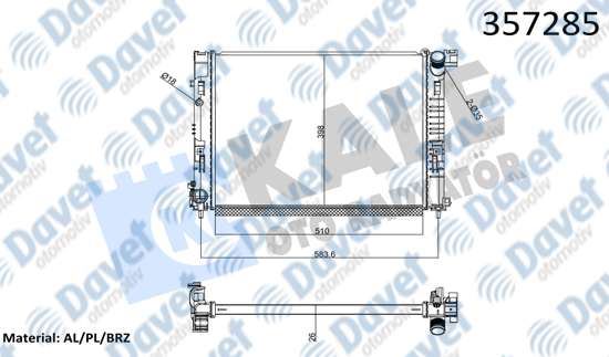 KALE 357285 Su Radyatoru Renault Clio V 1.5 Bluedci K9k 19=> (Mt) [Brazing] [510x398x26]
